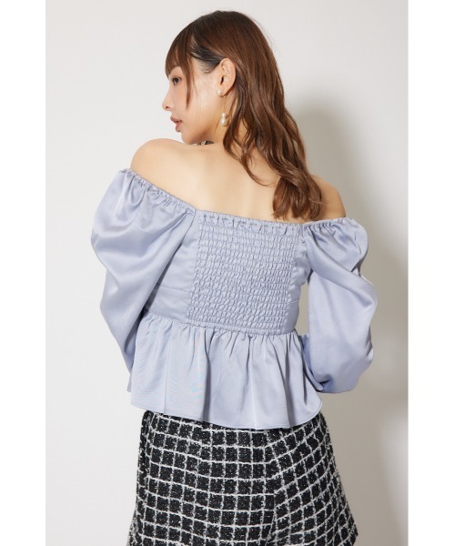 rienda(リエンダ)の「ギャザーペプラムブラウス 秋服 冬服(シャツ/ブラウス・レディース・ピンク/ブルー/ブラック・FREE)」の8枚目の写真