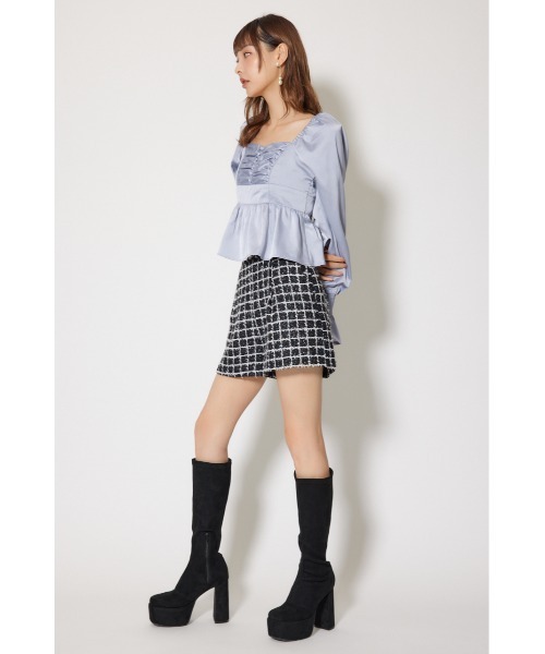 rienda(リエンダ)の「ギャザーペプラムブラウス 秋服 冬服(シャツ/ブラウス・レディース・ピンク/ブルー/ブラック・FREE)」の12枚目の写真