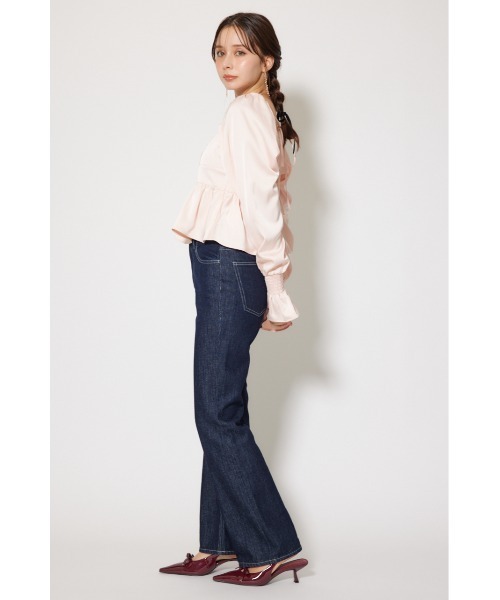 rienda(リエンダ)の「ギャザーペプラムブラウス 秋服 冬服(シャツ/ブラウス・レディース・ピンク/ブルー/ブラック・FREE)」の18枚目の写真