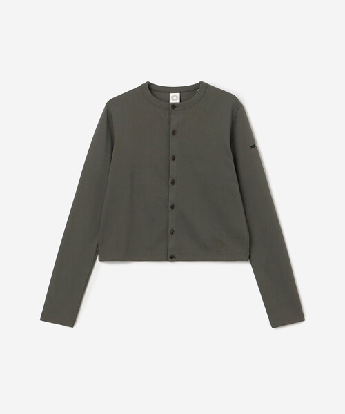 ORCIVAL（オーシバル）の「ORCIVAL | 起毛フライス クルーネックカーディガン WOMEN（カーディガン/ボレロ・レディース・オレンジ/チャコール・1）」の3枚目の写真