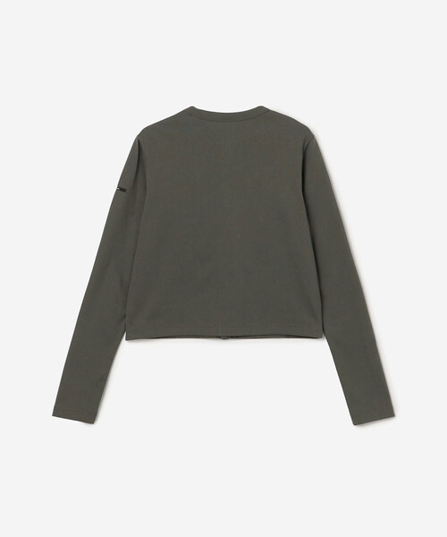 ORCIVAL（オーシバル）の「ORCIVAL | 起毛フライス クルーネックカーディガン WOMEN（カーディガン/ボレロ・レディース・オレンジ/チャコール・1）」の4枚目の写真