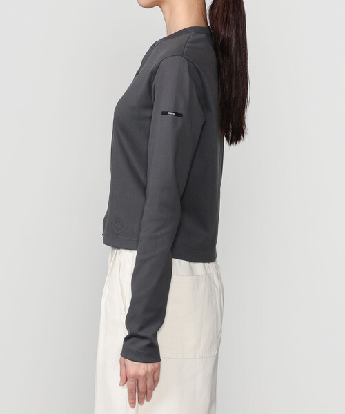 ORCIVAL（オーシバル）の「ORCIVAL | 起毛フライス クルーネックカーディガン WOMEN（カーディガン/ボレロ・レディース・オレンジ/チャコール・1）」の12枚目の写真