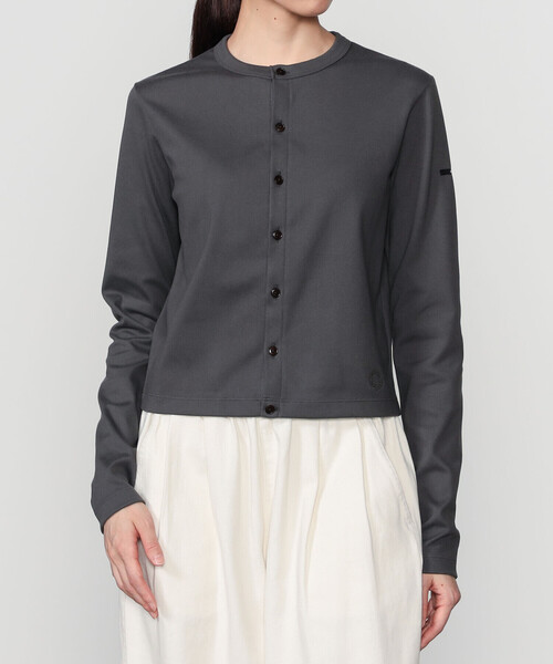 ORCIVAL（オーシバル）の「ORCIVAL | 起毛フライス クルーネックカーディガン WOMEN（カーディガン/ボレロ・レディース・オレンジ/チャコール・1）」の2枚目の写真