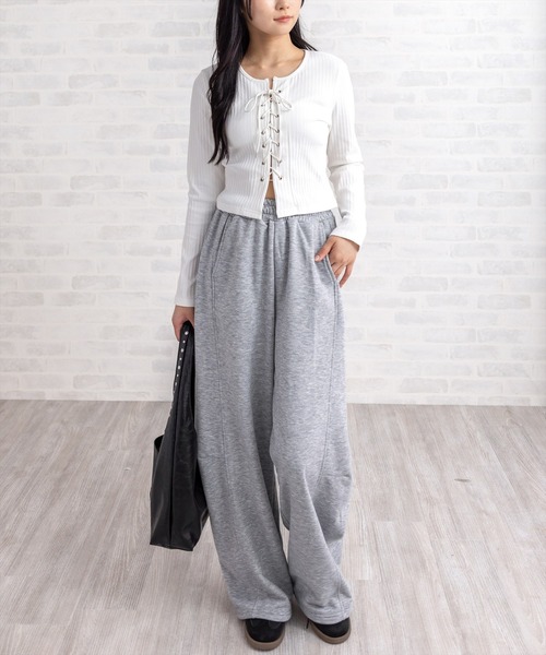 clear（クリア）の「【低身長用サイズ有】カーブスウェットパンツ［大人 カジュアル 着回し力抜群］≪AW新作≫（スウェットパンツ・レディース・ブラック/杢グレー・F/PF）」の4枚目の写真