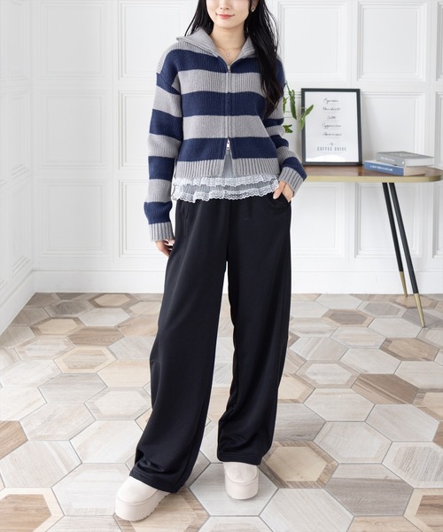 clear（クリア）の「【低身長用サイズ有】カーブスウェットパンツ［大人 カジュアル 着回し力抜群］≪AW新作≫（スウェットパンツ・レディース・ブラック/杢グレー・F/PF）」の15枚目の写真