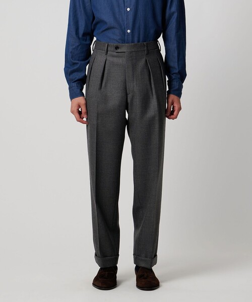 シャークスキン 2インプリーツ スラックス（スラックス）｜UNITED