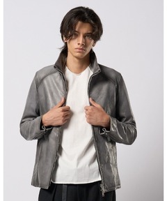 UNISEX》Buffalo Crack Leather Dress-Over Car Coat/バッファロー