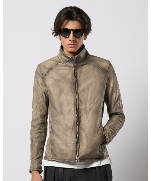 wjk(ダヴルジェイケイ)の「stand riders(cow leather)(ライダースジャケット・メンズ・ベージュ/ブラック/グレー・SMALL/MEDIUM/LARGE/X-LARGE)」の7枚目の写真