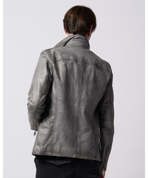 wjk(ダヴルジェイケイ)の「stand riders(cow leather)(ライダースジャケット・メンズ・ベージュ/ブラック/グレー・SMALL/MEDIUM/LARGE/X-LARGE)」の10枚目の写真