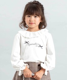 BeBe | レースフリルカラース長袖Tシャツ(Tシャツ/カットソー)