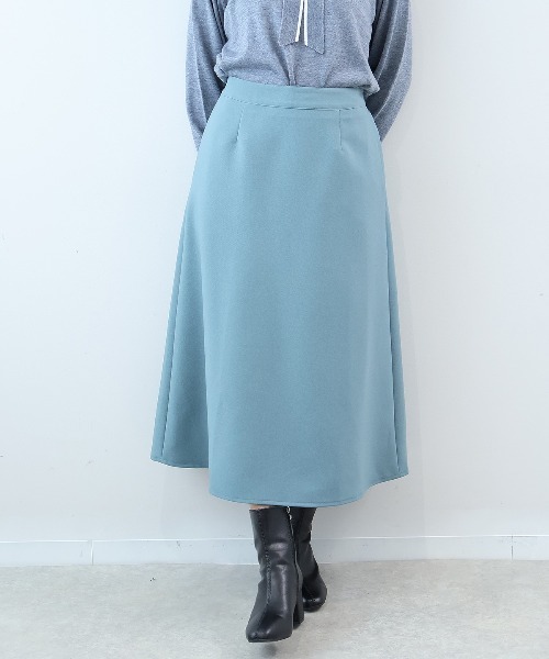 fleur by mint breeze(フルールバイミントブリーズ)の「【L~5L 大きいサイズ】コンパクトカルゼセミフレアスカート(スカート・レディース・グリーン/ネイビー・5L/4L/3L/LL)」の2枚目の写真