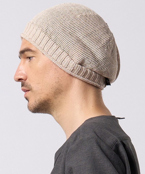 wjk(ダヴルジェイケイ)の「mko13201- GIMA roll beanie ニット帽(8991 kc62h)(ニットキャップ/ビーニー・メンズ・ライトベージュ/ライトブルー/ライトグレー・FREE)」の7枚目の写真