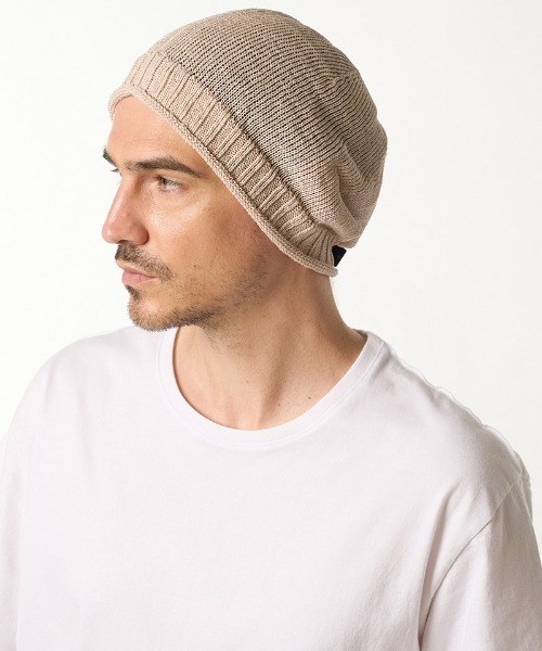 wjk(ダヴルジェイケイ)の「mko13201- GIMA roll beanie ニット帽(8991 kc62h)(ニットキャップ/ビーニー・メンズ・ライトベージュ/ライトブルー/ライトグレー・FREE)」の9枚目の写真