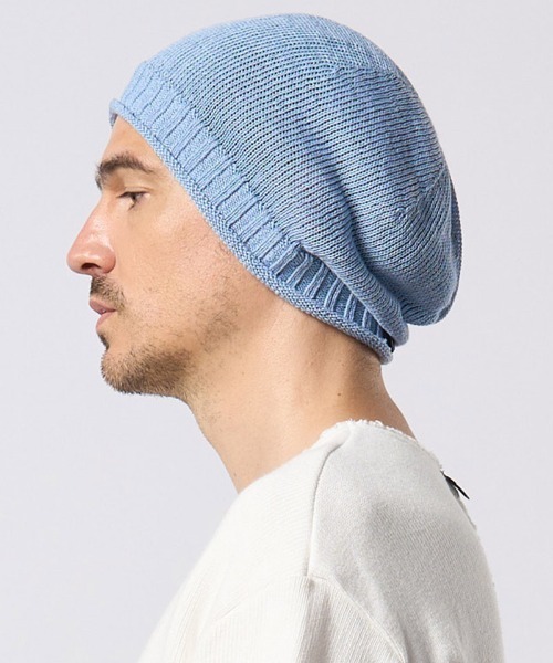 wjk(ダヴルジェイケイ)の「mko13201- GIMA roll beanie ニット帽(8991 kc62h)(ニットキャップ/ビーニー・メンズ・ライトベージュ/ライトブルー/ライトグレー・FREE)」の19枚目の写真