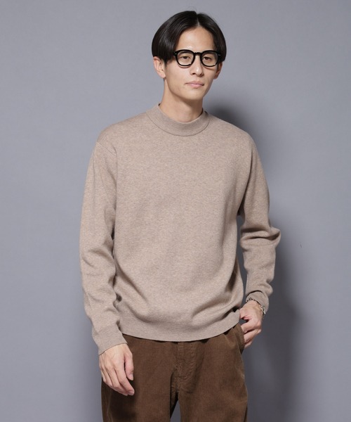 NANO universe（ナノユニバース）の「シルク混モックネックニット（ニット/セーター・メンズ・グレー/グリーン/ライトベージュ/ブラック・XL/L/M/S）」の4枚目の写真