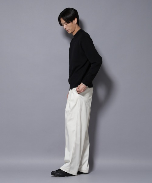 NANO universe（ナノユニバース）の「シルク混モックネックニット（ニット/セーター・メンズ・グレー/グリーン/ライトベージュ/ブラック・XL/L/M/S）」の11枚目の写真