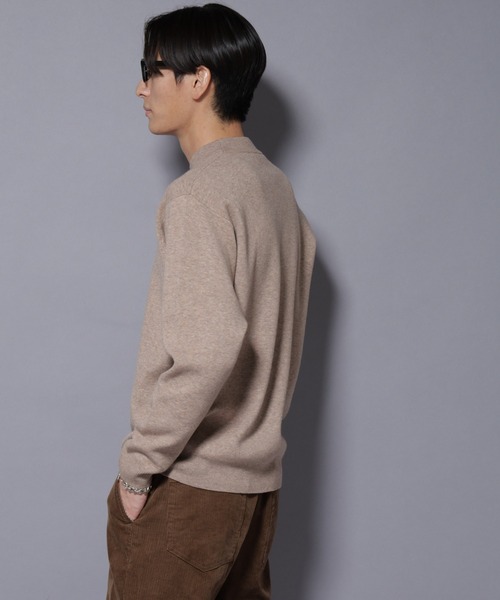 NANO universe（ナノユニバース）の「シルク混モックネックニット（ニット/セーター・メンズ・グレー/グリーン/ライトベージュ/ブラック・XL/L/M/S）」の18枚目の写真