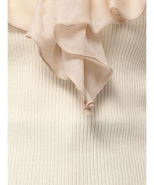 LAGUNAMOON（ラグナムーン）の「バイカラーラッフルニットプルオーバー（ニット/セーター・レディース・ミント/アイボリー/ブラック・FREE）」の5枚目の写真