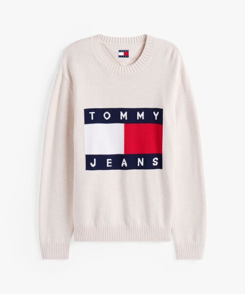 tommy jeans（トミー ジーンズ）の「レギュラーメランジフラッグセーター（ニット/セーター・メンズ・アイボリー/チャコールグレー・X-LARGE/SMALL/MEDIUM/LARGE）」の4枚目の写真
