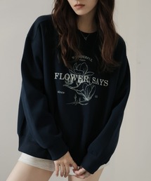 Ulysses | フラワー刺繍ロゴトレーナー(スウェット)