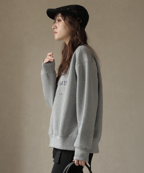 Ulysses（ユリシス）の「フラワー刺繍ロゴトレーナー（スウェット・レディース・ネイビー/ダークグレー・F）」の15枚目の写真