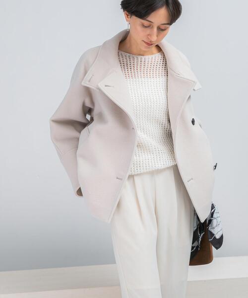 URBAN RESEARCH ROSSO WOMEN（アーバンリサーチ　ロッソ）の「スーパー140シャルム2WAYカラーコート（その他アウター・レディース・チャコールグレー/モカ/ホワイト系その他・FREE）」の11枚目の写真