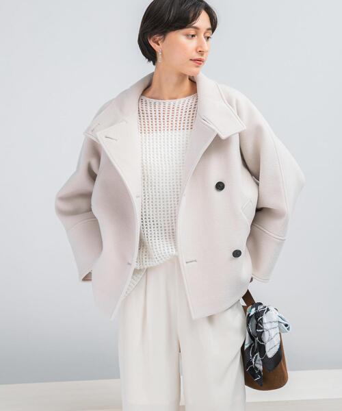 URBAN RESEARCH ROSSO WOMEN（アーバンリサーチ　ロッソ）の「スーパー140シャルム2WAYカラーコート（その他アウター・レディース・チャコールグレー/モカ/ホワイト系その他・FREE）」の12枚目の写真