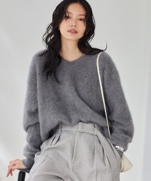 BARNYARDSTORM(バンヤードストーム)の「BARNYARDSTORM / FOXカシミヤプルオーバー【WEB限定カラー】【YouTube「i.style closet」紹介アイテム】(ニット/セーター・レディース・ピンク/ベージュ/オフホワイト/グレー/ブラック・FREE)」の4枚目の写真
