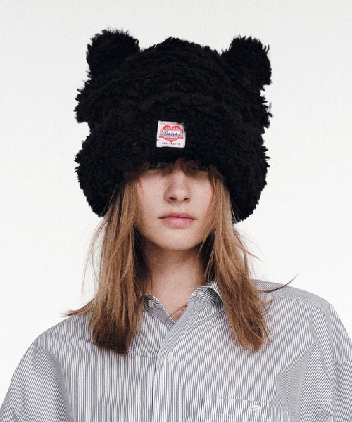 BASICKS(ベイシックス)の「Bear Beanie(ニットキャップ/ビーニー・メンズ・ブラック/ダークブラウン・M/S)」の2枚目の写真