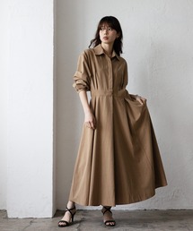 No Rule No Line | タックフレアー長袖ロングワンピース(ワンピース)