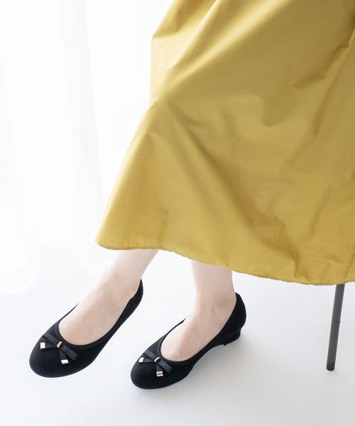 JELLY BEANS(ジェリービーンズ)の「メタルアクセントリボンハーフウエッジパンプス(204-55129)JELLY BEANS(ジェリービーンズ)(パンプス・レディース・ブラック系・22.5/23/23.5/24/24.5)」の10枚目の写真