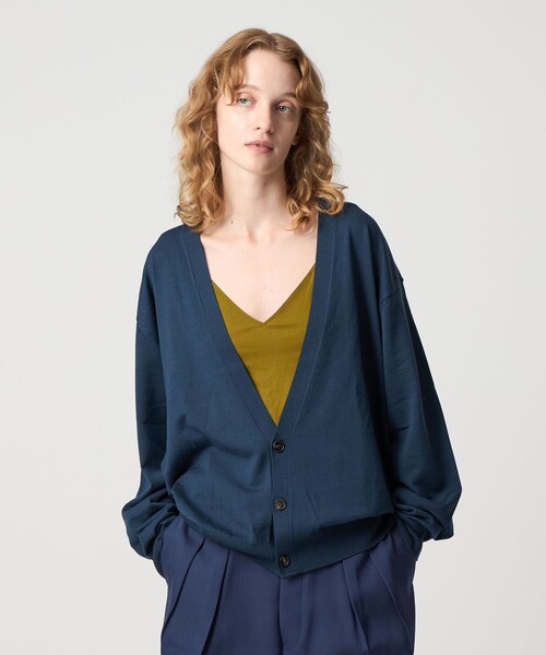 BATONER（バトナー）の「【別注】＜BATONER × seya.× 6＞ハイゲージ Vネック カーディガン（カーディガン/ボレロ・レディース・ブラック/ネイビー/ダークグレー・FREE）」の4枚目の写真