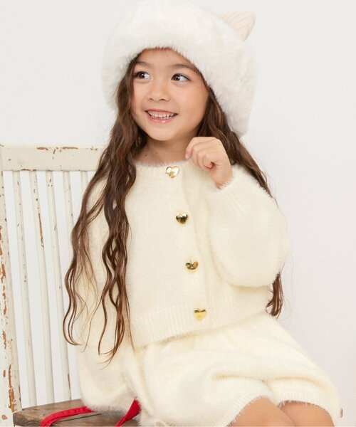 ジュニア対応】シャギーニットカーディガン（カーディガン/ボレロ