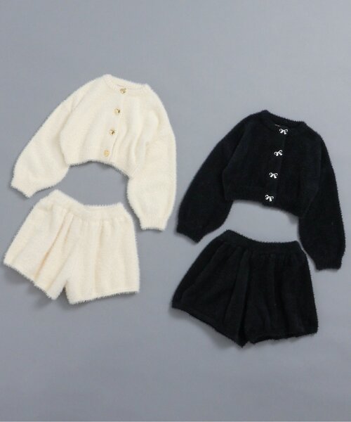 BREEZE（ブリーズ）の「【ジュニア対応】シャギーニットカーディガン（カーディガン/ボレロ・キッズ・オフホワイト/ブラック・90/100/120/140）」の11枚目の写真