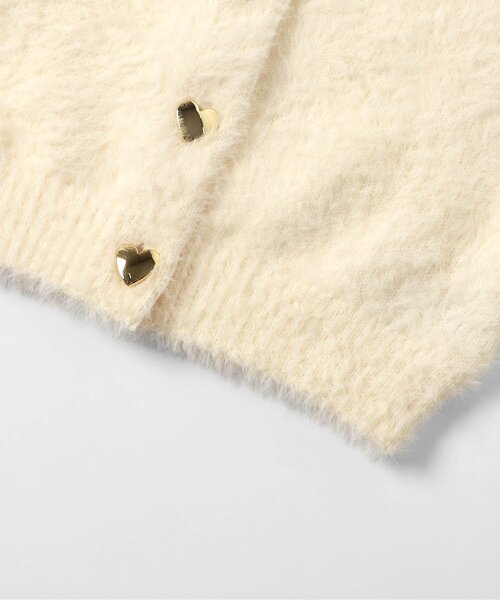 BREEZE（ブリーズ）の「【ジュニア対応】シャギーニットカーディガン（カーディガン/ボレロ・キッズ・オフホワイト/ブラック・90/100/120/140）」の3枚目の写真