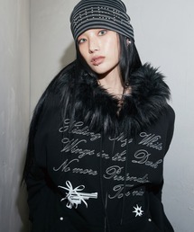 NIIER NOR（ニアノア）の「A'GEM/9 × .kom 『NIIER NOR/ニアノア』 KILL SHOT FUR HOOD ZIP-UP/キルショットデザイン ジップアップパーカー（パーカー）」