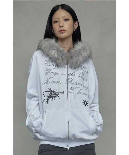 A'GEM/9 × .kom 『NIIER NOR/ニアノア』 KILL SHOT FUR HOOD ZIP-UP