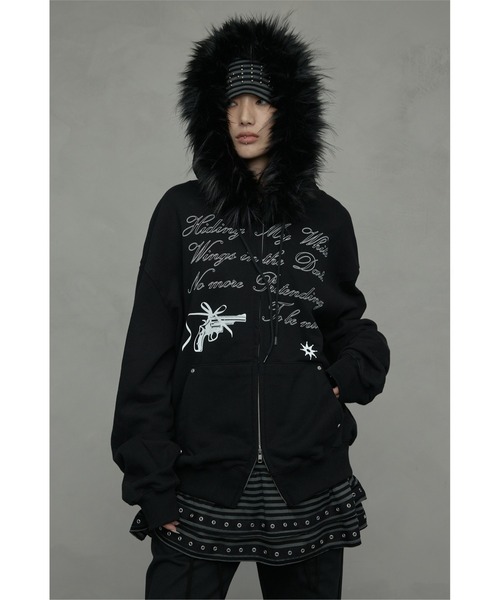 A'GEM/9 × .kom 『NIIER NOR/ニアノア』 KILL SHOT FUR HOOD ZIP-UP