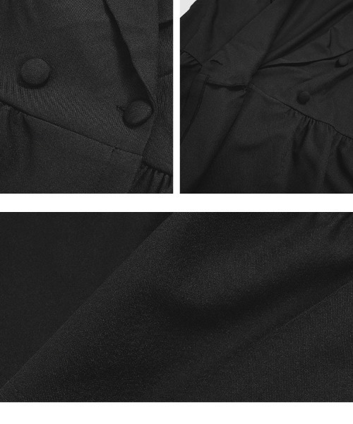 KOBE LETTUCE（コウベレタス）の「ペプラムジャケット（テーラードジャケット・レディース・ブラック/モカ・M）」の10枚目の写真