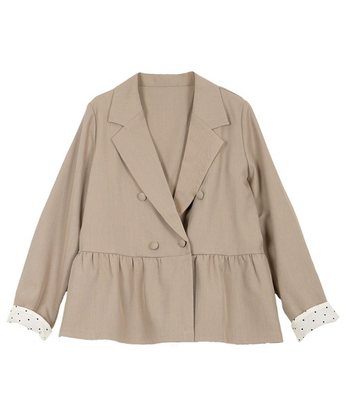 KOBE LETTUCE（コウベレタス）の「ペプラムジャケット（テーラードジャケット・レディース・ブラック/モカ・M）」の12枚目の写真