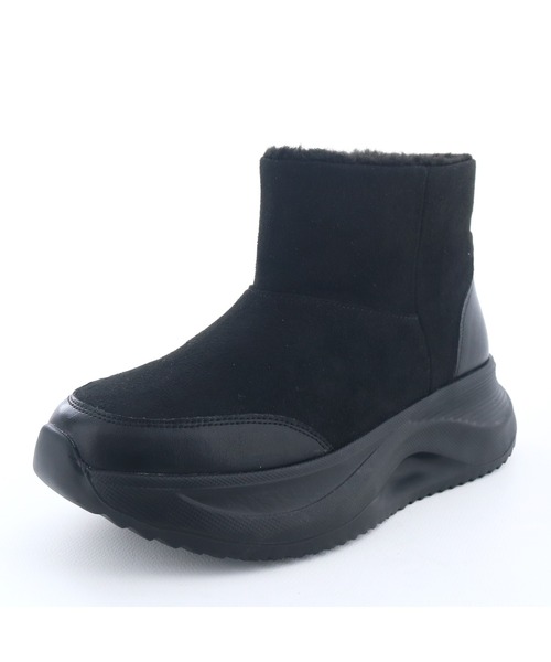 あしながおじさん（アシナガオジサン）の「撥水│厚底ファーブーツ　4810009（ブーツ・レディース・ブラック・22.5cm/23cm/23.5cm/24cm/24.5cm）」の2枚目の写真