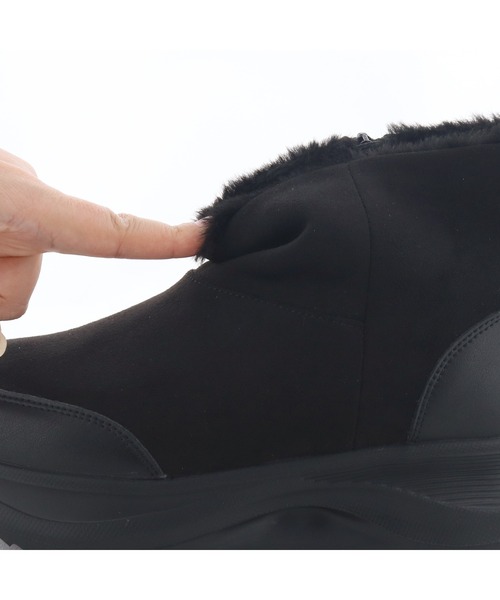 あしながおじさん（アシナガオジサン）の「撥水│厚底ファーブーツ　4810009（ブーツ・レディース・ブラック・22.5cm/23cm/23.5cm/24cm/24.5cm）」の5枚目の写真