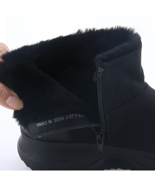 あしながおじさん（アシナガオジサン）の「撥水│厚底ファーブーツ　4810009（ブーツ・レディース・ブラック・22.5cm/23cm/23.5cm/24cm/24.5cm）」の6枚目の写真