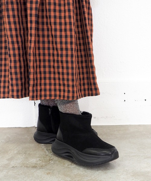 あしながおじさん（アシナガオジサン）の「撥水│厚底ファーブーツ　4810009（ブーツ・レディース・ブラック・22.5cm/23cm/23.5cm/24cm/24.5cm）」の11枚目の写真