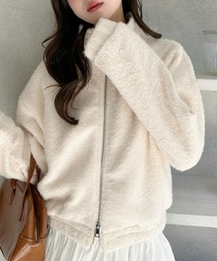 セール】シャギージャージー ショートコクーンブルゾン