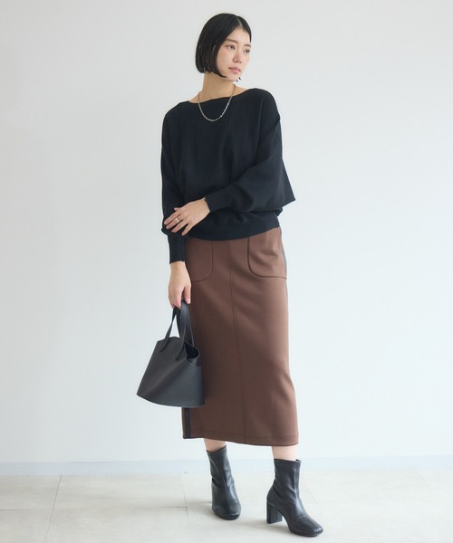 Paradise Picnic（パラダイスピクニック）の「ストライプドルマンニット（ニット/セーター・レディース・ブラック/アイボリー/イエロー/オレンジ・FREE）」の6枚目の写真