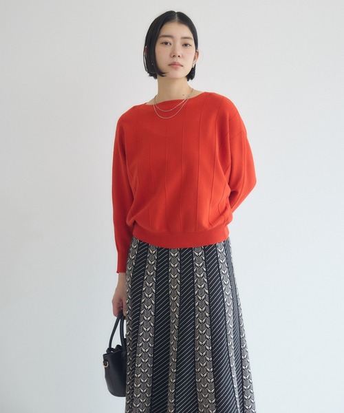 Paradise Picnic（パラダイスピクニック）の「ストライプドルマンニット（ニット/セーター・レディース・ブラック/アイボリー/イエロー/オレンジ・FREE）」の13枚目の写真