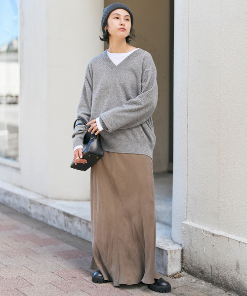 セール】《WEB限定カラー有り》カシミヤ混Vネックプルオーバー（ニット