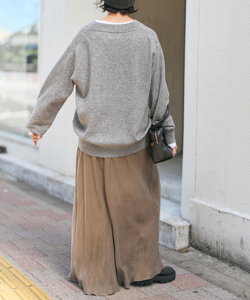 セール】《WEB限定カラー有り》カシミヤ混Vネックプルオーバー（ニット