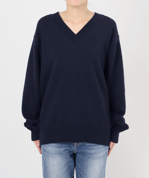 Spick & Span（スピックアンドスパン）の「《WEB限定カラー有り》カシミヤ混Vネックプルオーバー（ニット/セーター・レディース・モカ/ネイビー/ピンク系その他/グレー・FREE）」の16枚目の写真